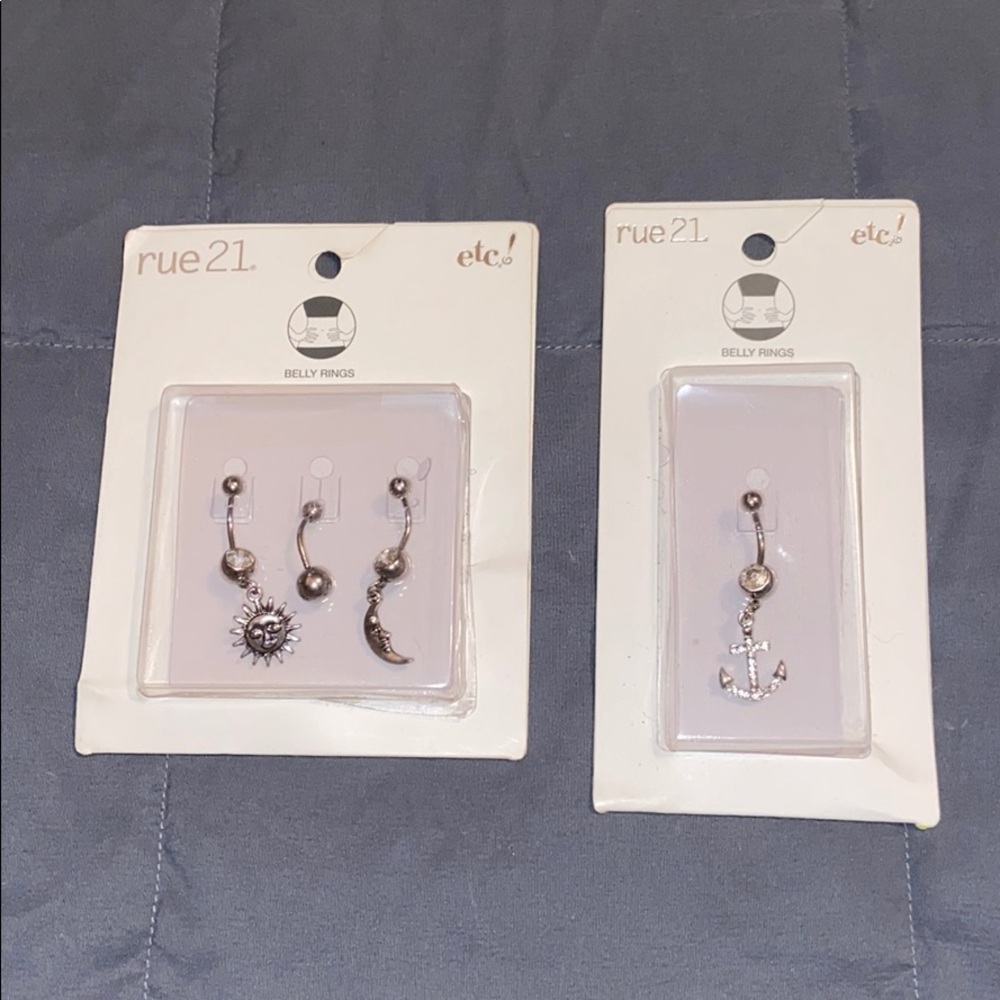 🆕 Silver Belly Rings (Bundle of 4)